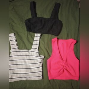 Trendy Women's Crop Tops - Black, Grey, Pink